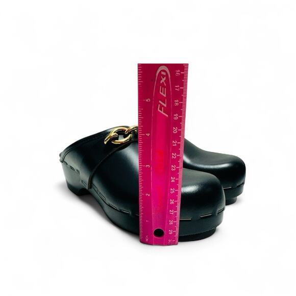 NIB Saint Laurent YSL Le Maillon EU 38 US 8 Chain Clogs Black Leather Shoes $945 - Picture 9 of 12